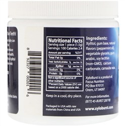 Xyloburst, Жевательная резинка с ксилитолом, перечная мята, 5,29 унций (100 г), 100 штук