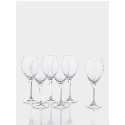 Бокалы для вина «Брависсимо», 420 мл, набор 6 шт., стекло, прозрачные