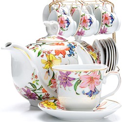 26666 Чай/сервиз 15пр 950мл+220мл мет/подст LR(х6)