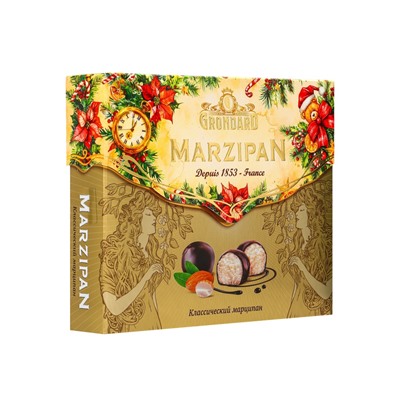 Конфеты подарочные новогодние глазированные марципановые «Классические», 126 г