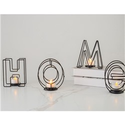 Подсвечник металлический на 4 свечи TAKE IT EASY, Home, 13.5×42 см, чёрный