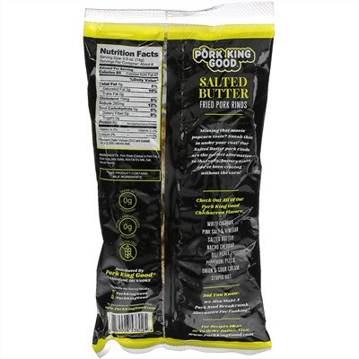 Pork King Good, Flavored Chicharrones, Salted Butter, 1.75 oz (49.5 g)