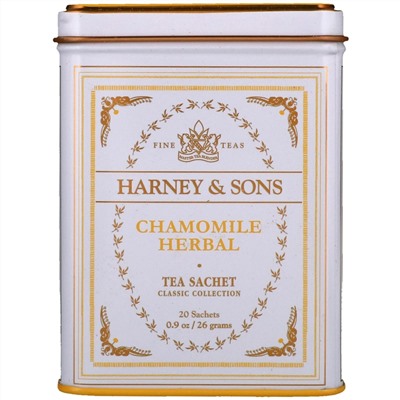 Harney & Sons, Качественные сорта чая, ромашковый травяной чай, 20 саше, 26 г (0,9 унции)
