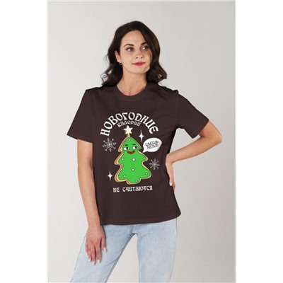 Фуфайка (футболка) женская Карнавал-3 (Шоколадный)