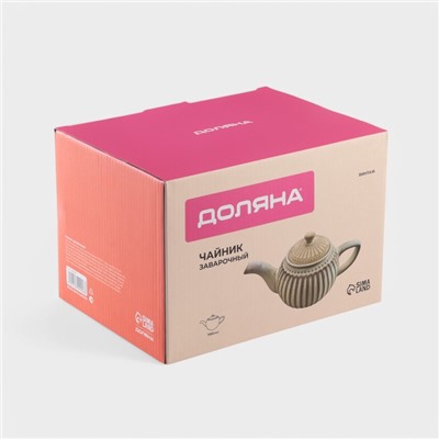 Заварочный чайник Доляна «Винтаж», 1.1 л, керамика, бежевый