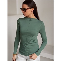 Джемпер с цельнокроеным воротом из премиального хлопка