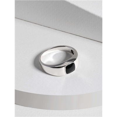 Печатка из серебра с нат.ониксом родированная 925 пробы 3102023р