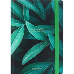 Ежедневник недатированный А5 256 стр. "ЗЕЛЁНЫЕ ЛИСТЬЯ - 2" на резинке 128-6705 Проф-Пресс