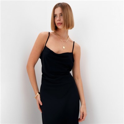 Платье женское миди MINAKU: Casual Collection цвет черный, размер 44