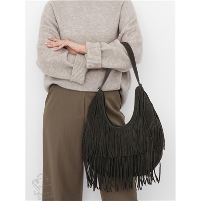 Сумка женская кожаная 5876P gray green Polina&Eiterou