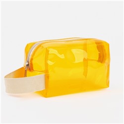 Косметичка на молнии, с ручкой, жёлтая