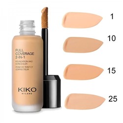 Тональный крем и консилер 2 в 1 Kiko Full Coverage (тон 15)