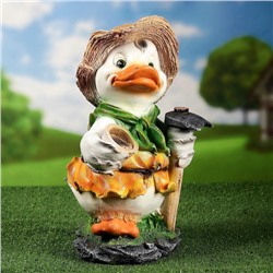 Садовая фигура из полистоуна «Утёнок с мотыгой», 45×27×27 см, МИКС