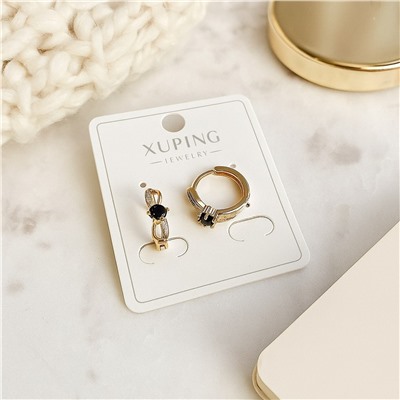 Серьги коллекция "Xuping" покрытие позолота, вставка: фианиты, арт.004.078