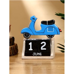Календарь настольный «Мопед», 14×5.5×14 см, дерево, синий