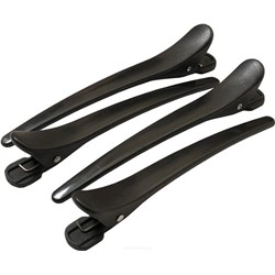 Dewal Зажим для волос карбоновый CL2522, пластик, черный, 9 см, 4 шт. 2146