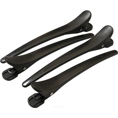 Dewal Зажим для волос карбоновый CL2522, пластик, черный, 9 см, 4 шт. 2146