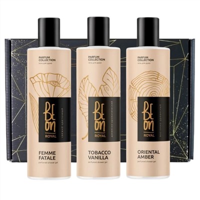 BeOn Подарочный набор парфюрованных гелей для душа №22 / Royal Tobacco Vanilla, Oriental Amber, Femme Fatale, 260 мл x 3 21748