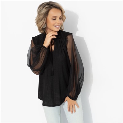 Блуза с акцентными рукавами, Вечная привилегия (блеск)