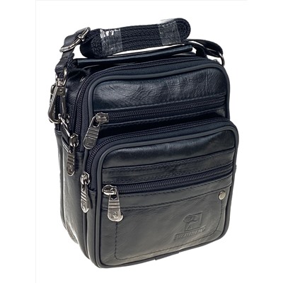 Мужская сумка  из натуральной кожи цвет черный