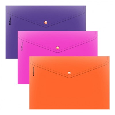 Папка с кнопкой  А4 180мкм 54879 "Карибский бархат" непрозрачная ассорти ErichKrause