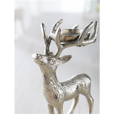 Подсвечник «Лесной олень», 13×7.5×18 см, алюминий