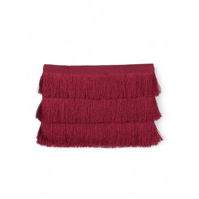 Тесьма декоративная «Бахрома» одинарная, 6.5 см, 20 м±0.5, бордовая