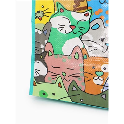 Сумка хозяйственная без застёжки, с принтом, 45×20×37 см, зелёная