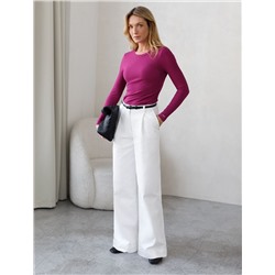 Джемпер из трикотажа в широкий рубчик