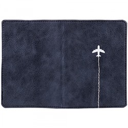 Обложка для паспорта "Travel" иск. кожа, серый, тиснение фольгой 311112