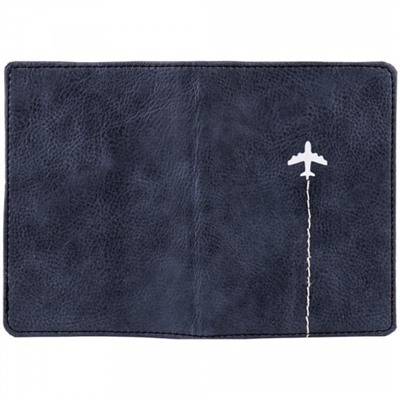 Обложка для паспорта "Travel" иск. кожа, серый, тиснение фольгой 311112