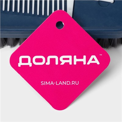 Щётка универсальная Доляна, с дополнительной щёткой для очистки ворса, 14×5.5×3.5 см, щетина 2 см
