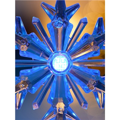 Подвеска светодиодная «Ледяная снежинка» 11 см, 1 LED, от батареек LR41×3, свечение синее/красное