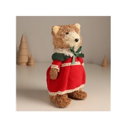Фигурка новогодняя «Мишутка в платье», 10×10×21 см