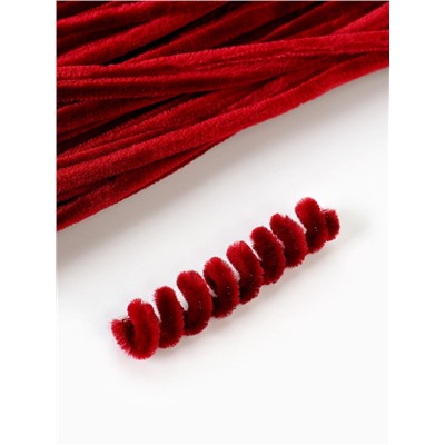 Синельная проволока, набор 100 шт, размер 1 шт 30х0,8 см, цвет бордовый