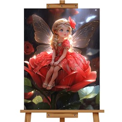 Мозаика алмазная "Девочка-бабочка" 20*30см.