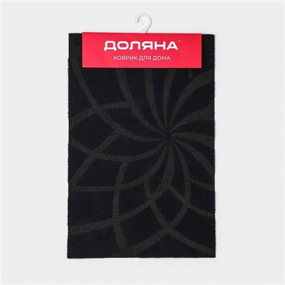 Коврик придверный Доляна, без окантовки, влаговпитывающий, 38×58 см, синий