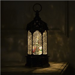 Светодиодная фигура «Фонарь с детьми и ёлкой» 13×28.5×12 см, пластик, батарейки ААх3 (не в комплекте), USB, свечение тёплое белое