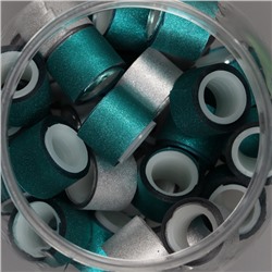 Клейкая лента пластик в банке «Глори. Серебро, голубой», набор 40 шт., 1.2 см, дл.0.9 м, 7×7×9 см