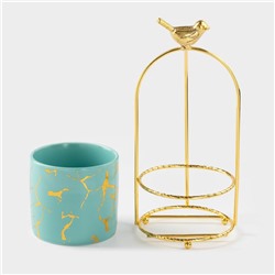 Конфетница керамическая «Изумруд. Птичка», 220 мл, 9×20.5 см