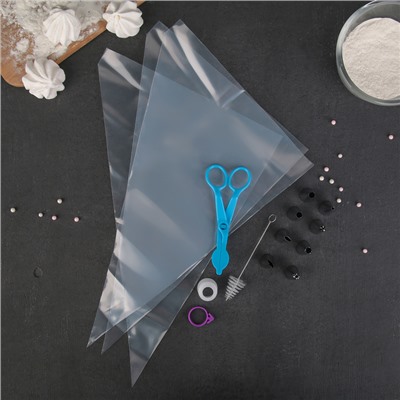 Набор кондитерский «Веста», 15 предметов: 3 мешка, щипцы, адаптер, зажим, 8 насадок, щёточка, насадки МИКС