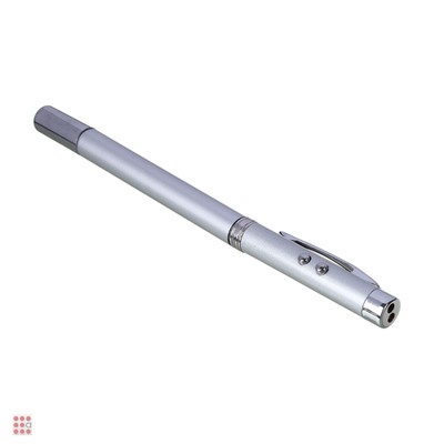 Ручка - выдвижная указка, магнит, 1 LED + лазер, 3xLR41, пластик, металл, 18х3,5см