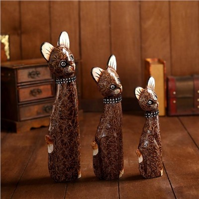 Сувенир «Кошки», набор 3 шт., 30.25.20 см, дерево