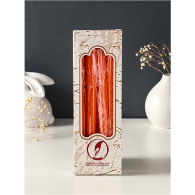 Набор свечей античных, 2.3×24.5 см, 5 ч, 55 г, 4 шт., оранжевый