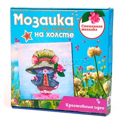 Мозаика из пайеток на холсте "Мышка"