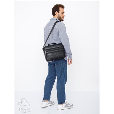 Портфель мужской кожаный 7807-4 black Fuzhinino в Новосибирске
