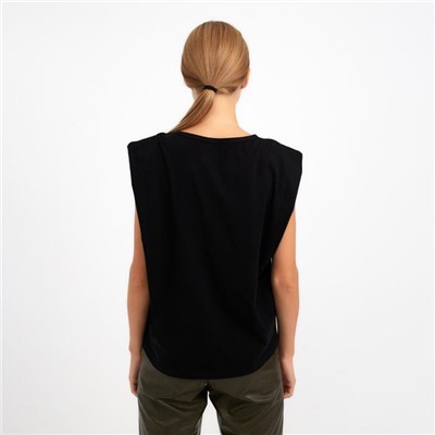 Майка женская MINAKU OVERSIZE FIT, чёрная, размер 42