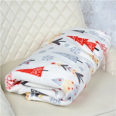 Плед флисовый 150х200 см Елки / GP611-8 /уп 20/100/ 714088 новогодний