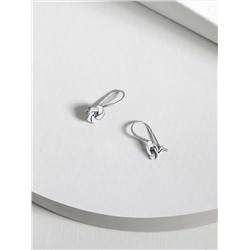 Серьги детские из серебра с фианитами родированные 925 пробы 402021-054