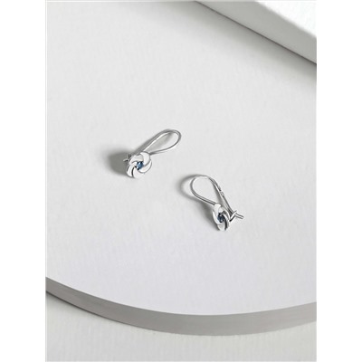 Серьги детские из серебра с фианитами родированные 925 пробы 402021-054